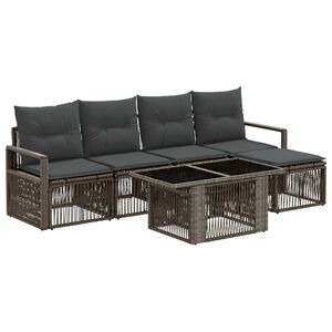 vidaXL Gartensofa-set 6 stk. Grau und Dunkelgrau Poly-Rattan