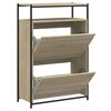 vidaXL Schuhschrank Sonoma-Eiche 75x34x112 cm Holzwerkstoff