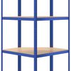vidaXL Regale mit 4 B&ouml;den 4 Stk. Blau Stahl & Holzwerkstoff