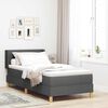 vidaXL Boxspringbett mit Matratze Dunkelgrau 200 x 90 cm Polyester
