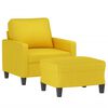 vidaXL Sessel mit Hocker Hellgelb 60 cm Stoff