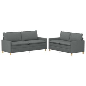 vidaXL Sofa Set 2 stk. Dunkelgrau Stoff