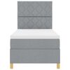 vidaXL Boxspringbett mit Matratze Hellgrau 100 x 200 cm Stoff