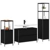 vidaXL Badezimmerm&ouml;bel-Set 3 pcs Schwarz Eichen-Optik Holzwerkstoff