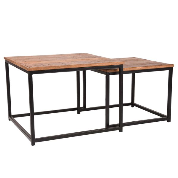 LABEL51 2-tlg. Couchtisch-Set Couple Holz/Schwarz