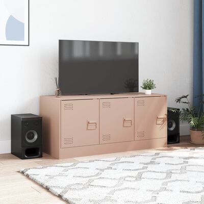 vidaXL TV-Schrank Rosa 99x39x44 cm Stahl