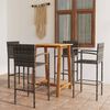 vidaXL 5-tlg. Gartenbar-Set Grau