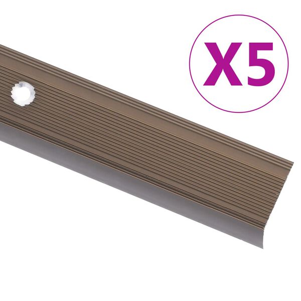 vidaXL Treppenkantenprofil in L-Form 10 Stk. Aluminium 67 cm Braun