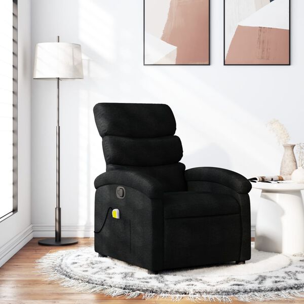 vidaXL Massage-Relaxsessel, schwarzer Stoff