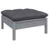 vidaXL 6-tlg. Garten-Lounge-Set mit Kissen Grau Kiefernholz