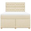 vidaXL Boxspringbett mit Matratze Creme 160x200 cm Stoff
