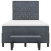 vidaXL Boxspringbett mit Matratze Dunkelgrau 120 x 190 cm Samt