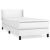 vidaXL Boxspringbett mit Matratze Wei&szlig; 90x190 cm Kunstleder