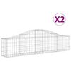 vidaXL Gabionen mit Hochbogen 2 Stk. 200x30x40/60 cm Verzinktes Eisen