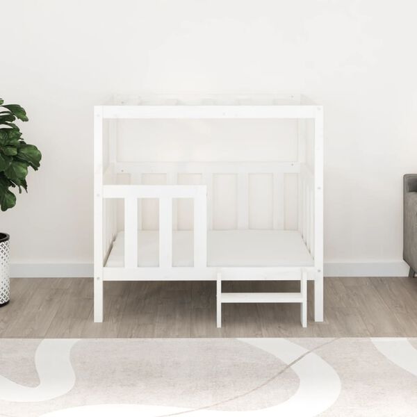 vidaXL Hundebett Wei&szlig; 105,5x83,5x100 cm Massivholz Kiefer