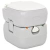 vidaXL Camping-Toilette Tragbar Grau und Wei&szlig; 22+12 L HDPE