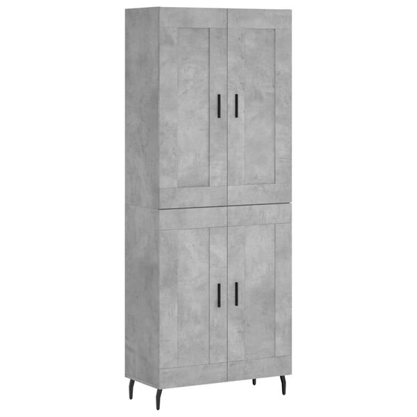 vidaXL Highboard Betongrau 69,5x34x180 cm Holzwerkstoff