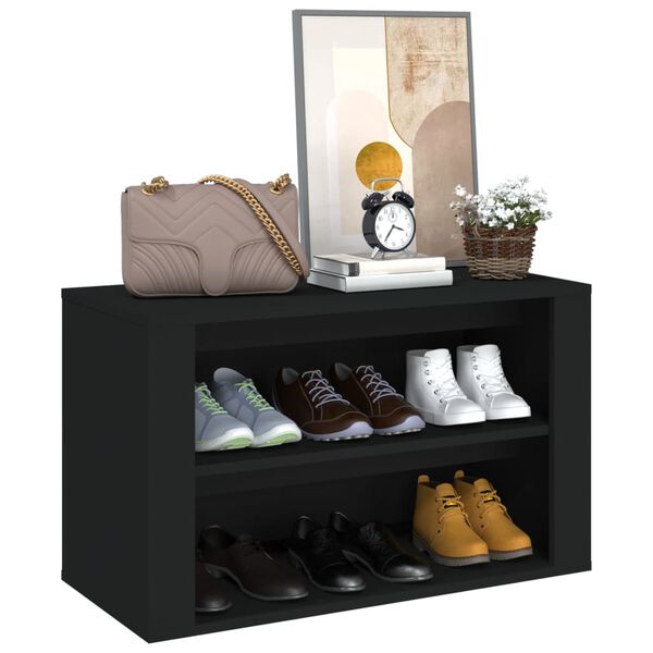 vidaXL Schuhregal Schwarz 75x35x45 cm Holzwerkstoff