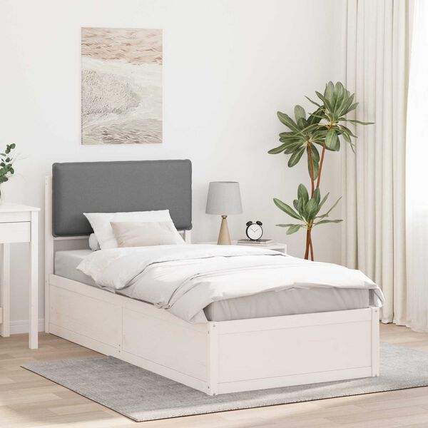 vidaXL Bettgestell mit gepolstertem Kopfteil Hellgrau 100 x 200 cm