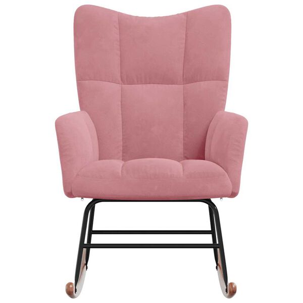 vidaXL Schaukelstuhl Samt Rosa