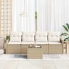 vidaXL Gartensofa-set Beige Poly-Rattan