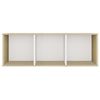 vidaXL TV-Schrank Wei&szlig; und Sonoma-Eiche 107x35x37 cm Holzwerkstoff