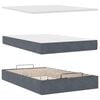 vidaXL Ottomane Bett mit Matratze & LEDs Dunkelgrau 120x190 cm Samt