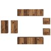 vidaXL TV-Schrankset Wandmontiert 8 pcs Altholz Holzwerkstoff
