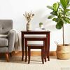 vidaXL Nestende Beistelltische 3 pcs Braun Massives Mahagoni Holz