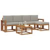 vidaXL Outdoor-Sofagarnitur mit Kissen 6 pcs Nat&uuml;rlich und Hellgrau