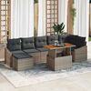 vidaXL Garten-Sofa-Set mit Speicher 8 pcs Grau Poly Rattan
