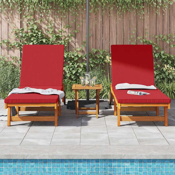 vidaXL Sonnenliege 2-Person 3 pcs Braun Massivholz Akazie