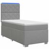 vidaXL Boxspringbett mit Matratze Hellgrau 100 x 200 cm Stoff