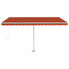 vidaXL Markise Manuell Einziehbar mit LED 450x300 cm Orange Braun