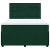 vidaXL Boxspringbett mit Matratze Dunkelgr&uuml;n 140x200 cm Samt
