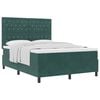 vidaXL Boxspringbett mit Matratze Dunkelgr&uuml;n 140 x 200 cm Samt
