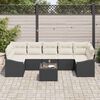 vidaXL Sofa Set mit Kissen 8 pcs Schwarz und Creme Poly-Rattan