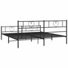 vidaXL Bettgestell mit Kopf- und Fu&szlig;teil Metall Schwarz 193x203 cm