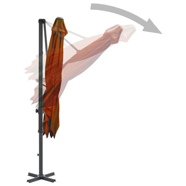 vidaXL Ampelschirm mit Aluminium-Mast 250x250 cm Terrakotta