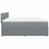 vidaXL Boxspringbett mit Matratze Hellgrau 180x200 cm Stoff