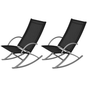 vidaXL Garten-Schaukelst&uuml;hle 2 Stk. Stahl und Textiline Schwarz