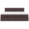 vidaXL Ottoman-Bett mit Matratzen Dunkelbraun 180x200 cm Stoff