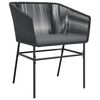 vidaXL 7-tlg. Garten-Essgruppe mit Kissen Schwarz Poly Rattan Glas