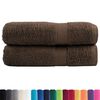 vidaXL Premium Handt&uuml;cher SOLUND 2 Stk. Braun 50x100 cm 600 g/m&sup2;