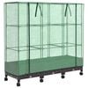 vidaXL Gartenplanter mit Gew&auml;chshausabdeckung und R&auml;dern 3 Stk. Braun