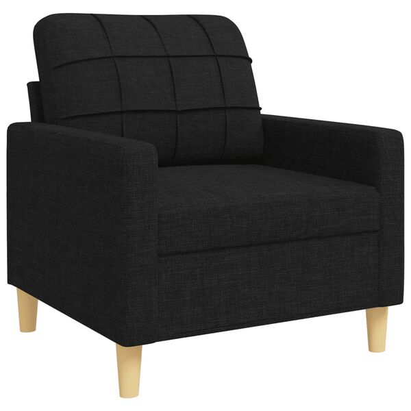 vidaXL 3-tlg. Sofagarnitur Schwarz Stoff
