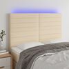 vidaXL LED Kopfteil Creme 144x5x118/128 cm Stoff