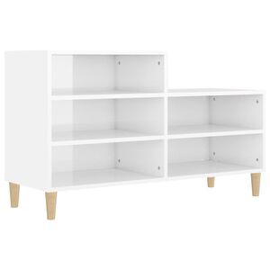 vidaXL Schuhregal Hochglanz-Wei&szlig; 102x36x60 cm Holzwerkstoff