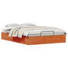 vidaXL Ottoman Bettgestell mit Stauraum Wachsbraun 140 x 200 cm