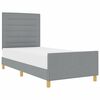 vidaXL Bettgestell mit Kopfteil Hellgrau 100 x 200 cm Stoff